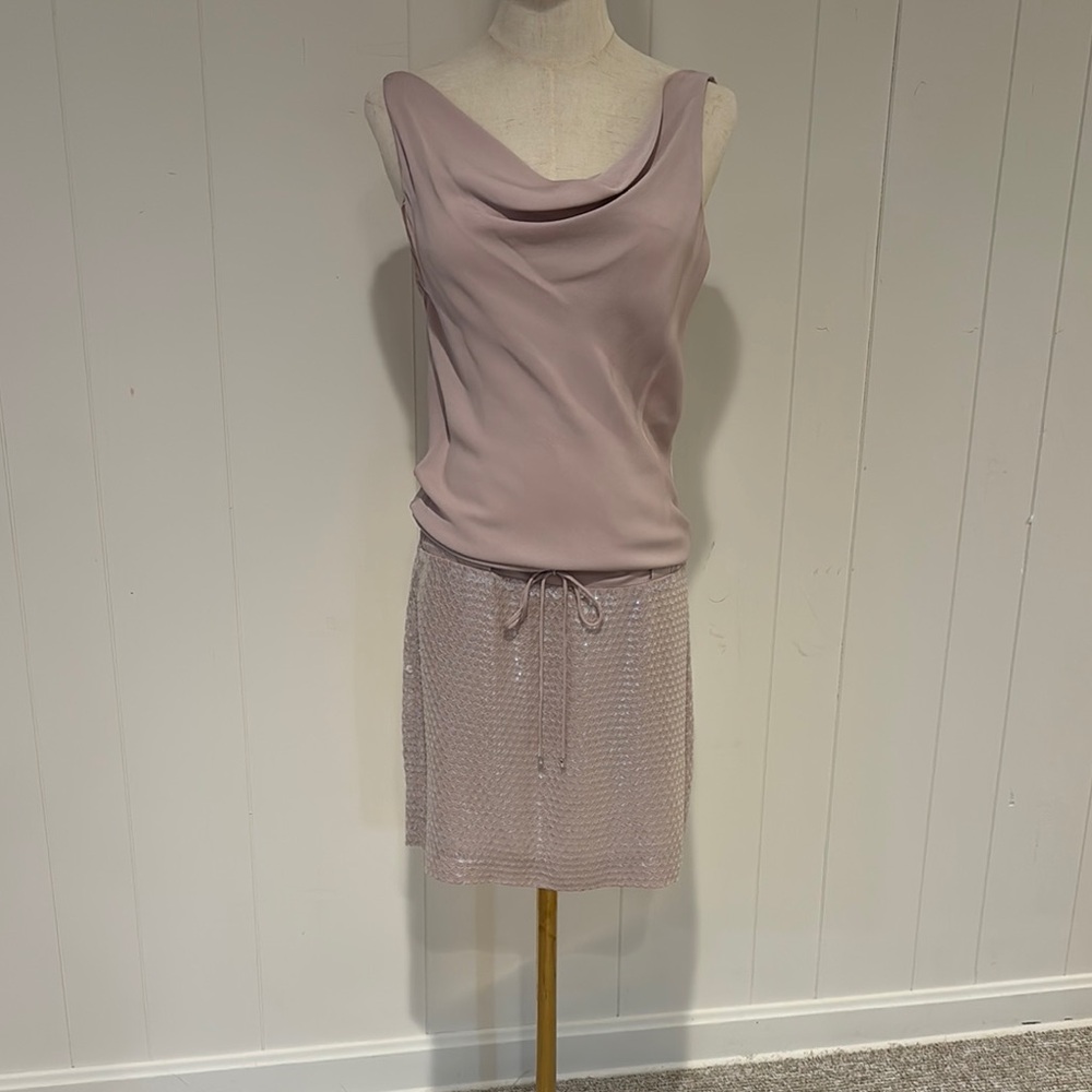 Blush Pink DVF silk & sequin dress